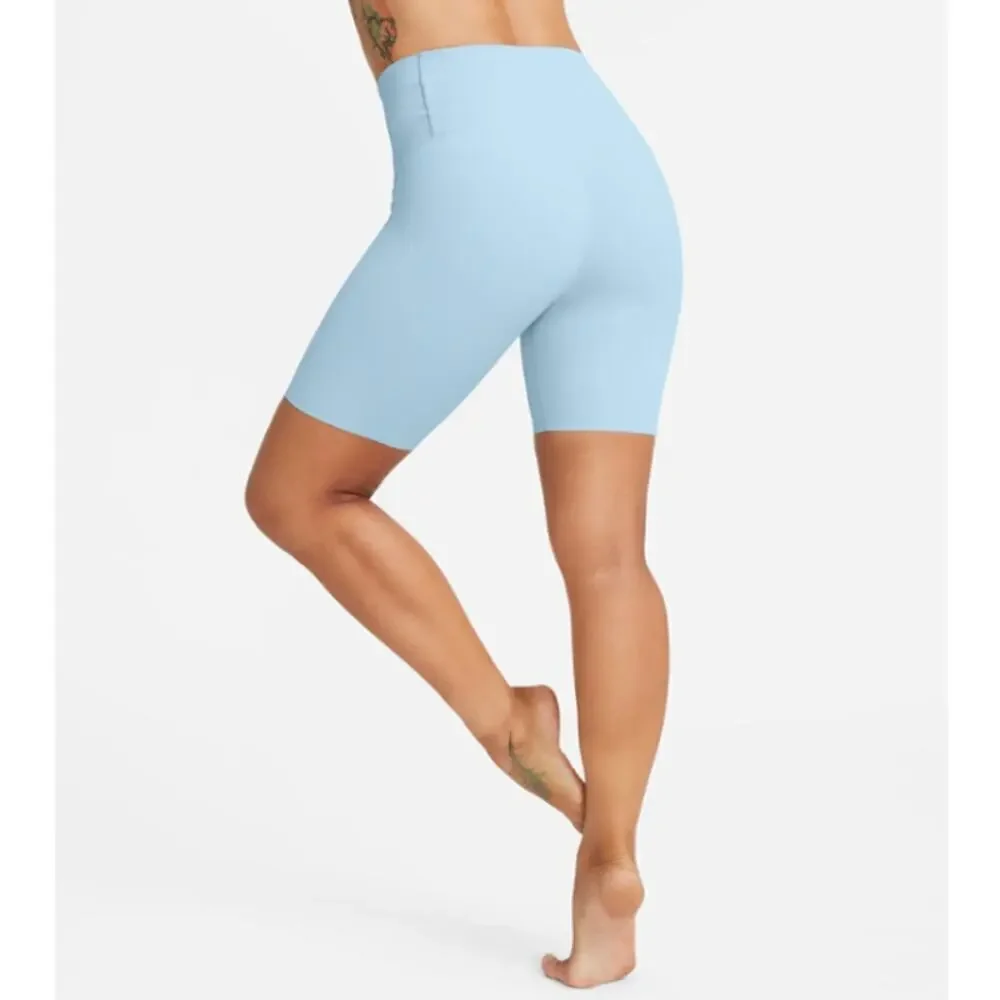 Nike Zenvy Women's Light Armoury Blue High-Waisted 20.5cm Biker Shorts Size XS